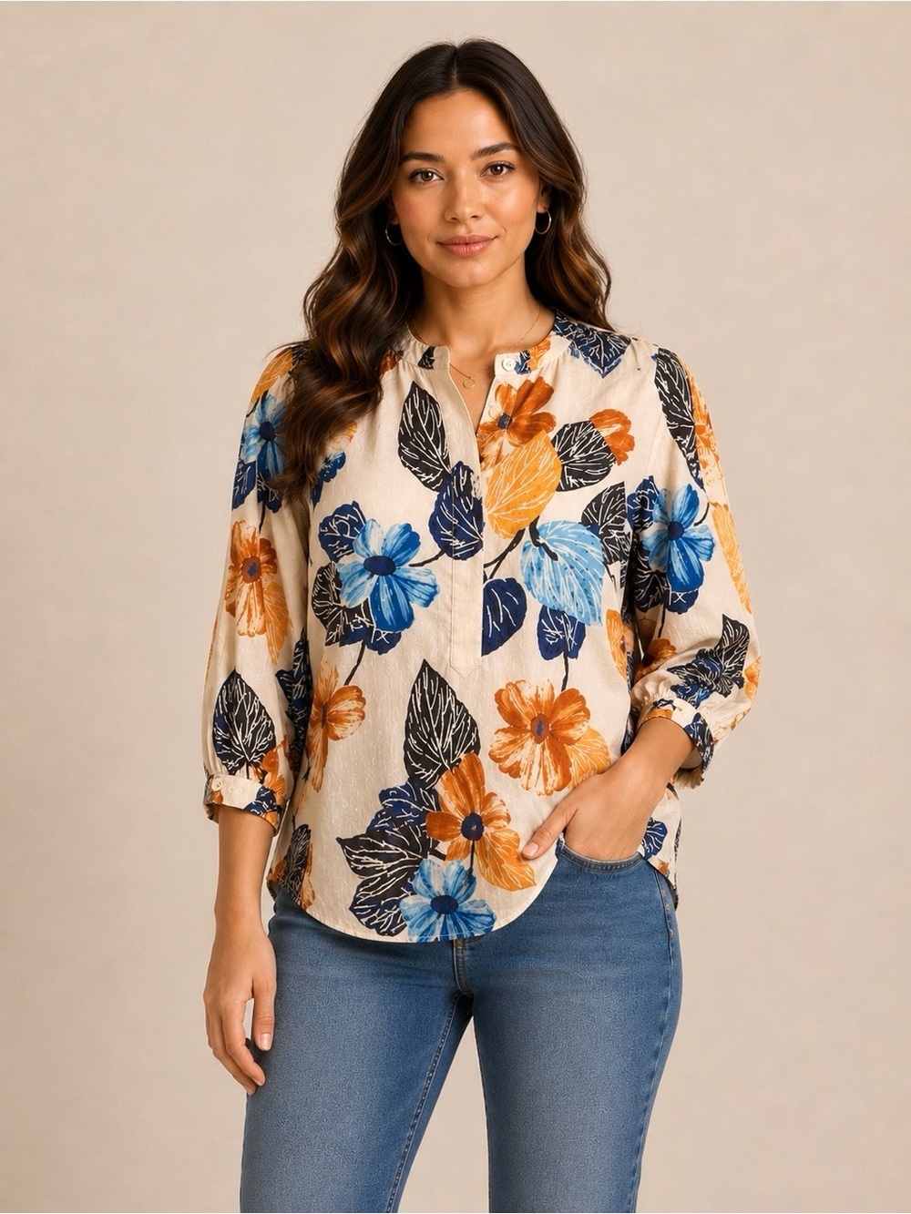 Anthropologie Attic And Barn Angelica Bis Floral Blouse Size 44 US 8 NWT